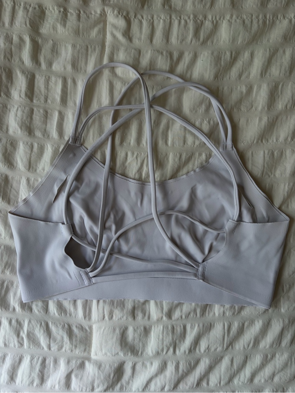 aerie White Strappy Sports Bra